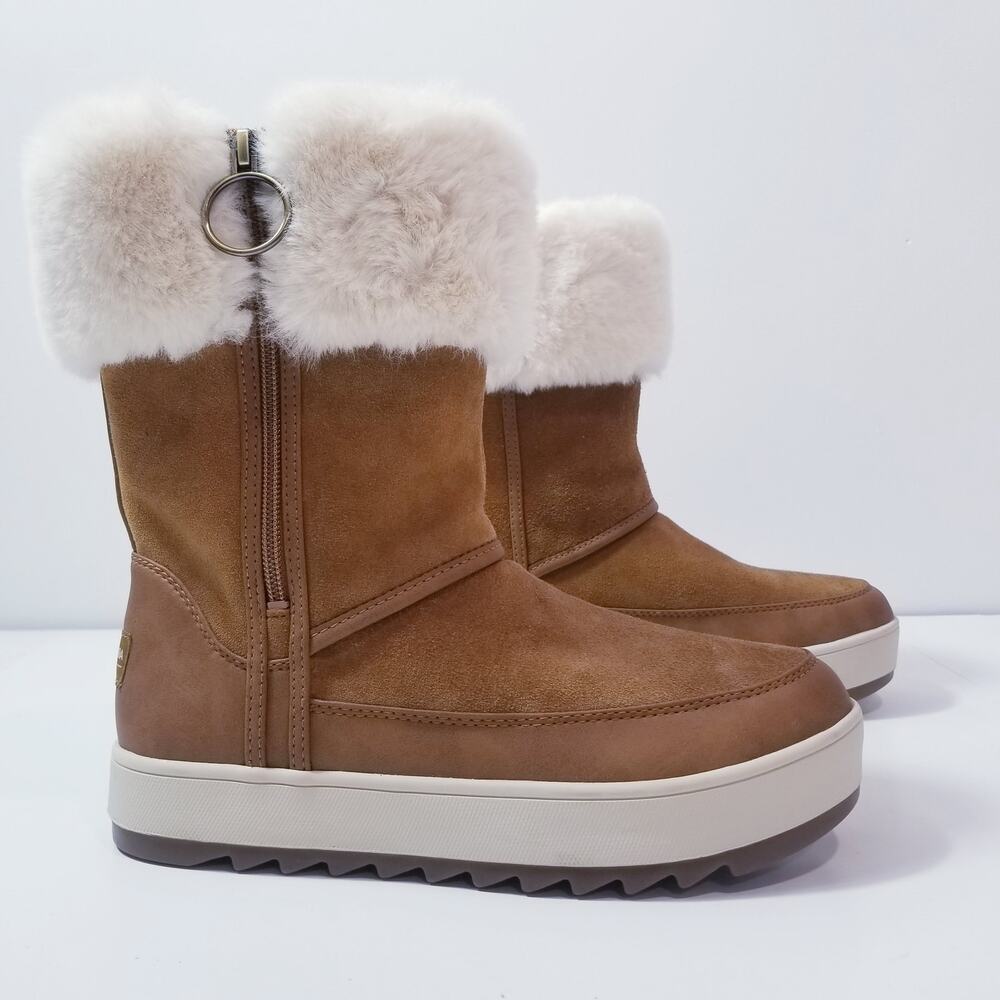 Koolaburra by UGG Women Suede Short Boots Faux Fur Lined